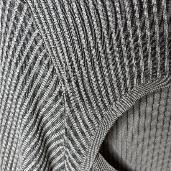 NWOT Striped Gray Long Sleeve Dress Modern, Sleek and Simple - Picture 7 of 7